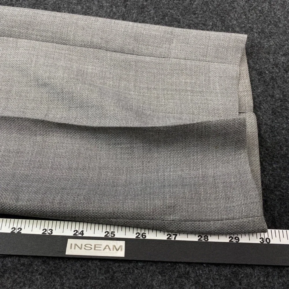 VINTAGE ACTWU Dress Pants Men 29 Gray Union Made USA Textured Straight Trousers